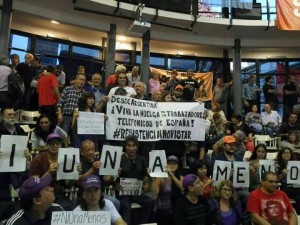 Solidaridad mutua entre trabajadores de Telefónica de Argentina y España