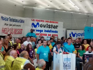 A cincuenta días de la huelga de Movistar, rueda de prensa con más de cien organizaciones